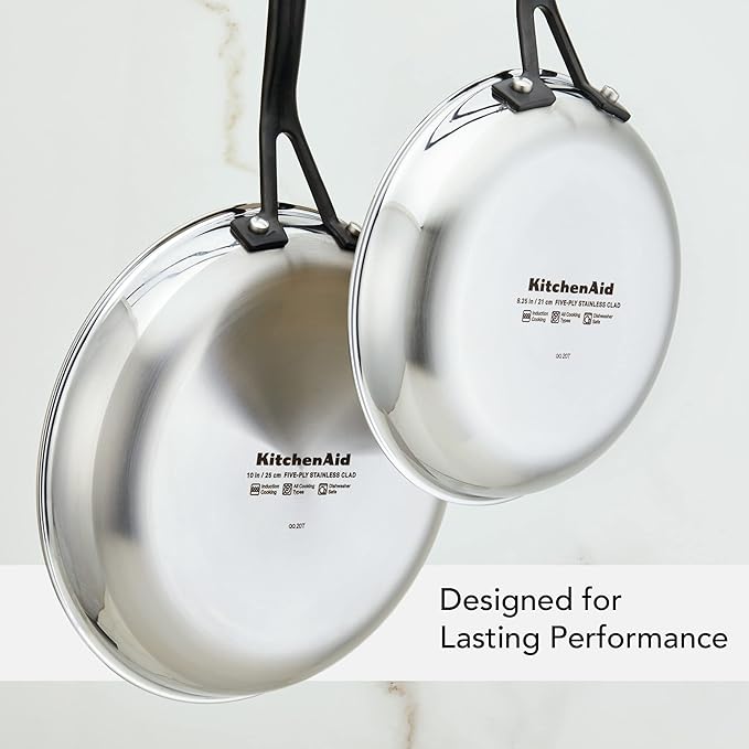 KitchenAid Polished Stainless Steel Frying Pan/Skillet, 10-Inch