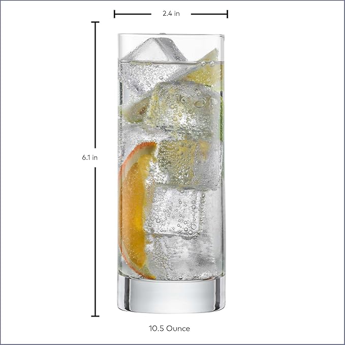 ZWIESEL GLAS Paris Long Drink Glass 11 Ounce (Set of 6), Drinking Glasses for Long Drinks, Dishwasher-Safe Tritan Crystal Glasses, Made in Germany