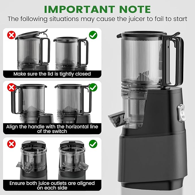 Cold Press Juicer, 5.3" Wide Feed Chute Juice Extractor Machine with 400W, High Juice Yield, Slow Masticating Juicer for Whole Vegetables & Fruits, Grey