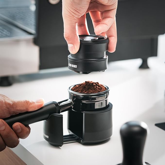 MHW-3BOMBER 58.5mm Espresso Coffee Distributor, Gravity Espresso Distribution Tool with Adaptive Height for Barista, Coffee Leveler Tools for 58mm Machine Portafilter, Astra Collection, T7021-OS