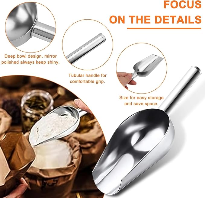 Flour Sifter,5 Cup with Scale Stainless Steel Flour Sifters,4 in 1 Baking Sifter Set with Powder Sugar Shaker Duster,Strainers Fine Mesh and Metal Scoop for Baking Cake,Pastries,Pies,Cupcakes,Desserts