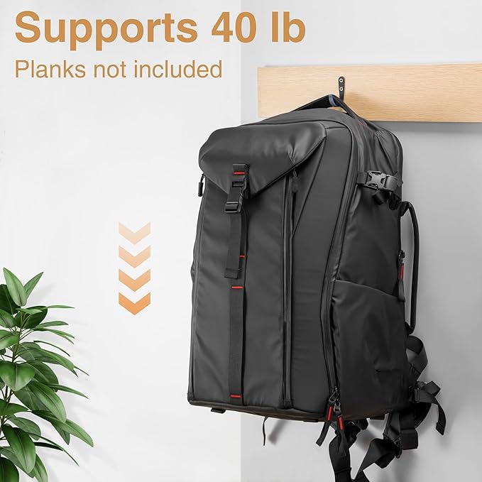 10Pcs Wall Hooks for Bathroom, Kitchen, Closet, and Garage - Black Metal Hooks for Hanging Coats, Towels, Hats, Keys, Bags, and Coffee Cups - Holds Up to 40 lbs
