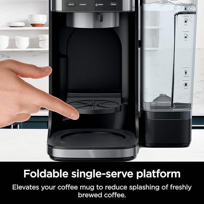 Ninja | Drip Coffee Maker | DualBrew Pro Hot & Iced Coffee | Compatible with K-Cup Pods | 3 Brew Styles (Classic, Rich, & Iced) | 60oz Removable Reservoir & Dishwasher Safe | Black | 12-Cup (Renewed)