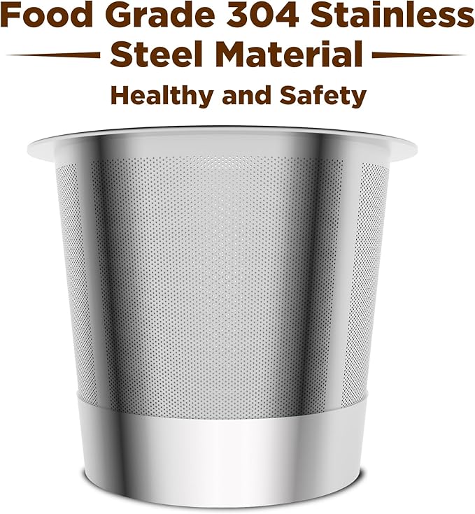 Reusable K Cups, Stianless Steel Coffee Pods with 20 Count paper Filters Compatible with Keurig 2.0 and 1.0 Coffee Makers