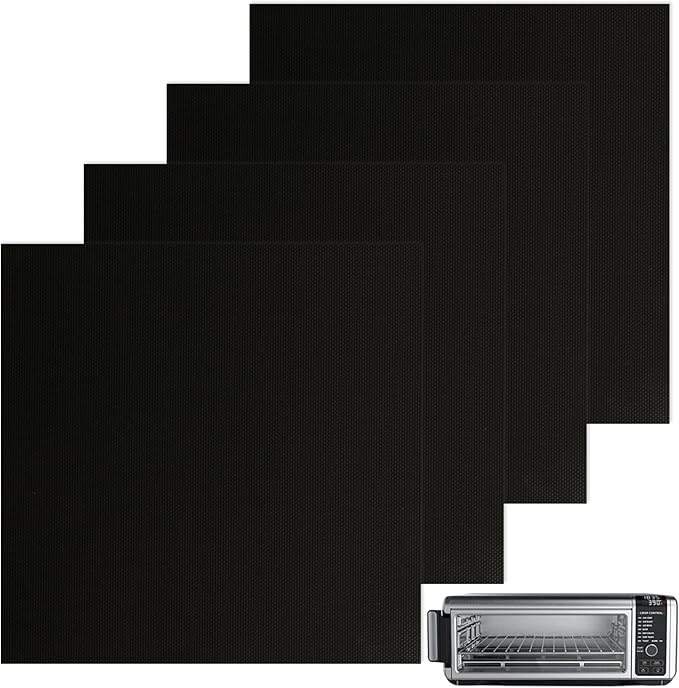 WMKGG 4 PCS Toaster Oven Liner for Ninja Flip Toaster Oven, Air Fryer Liners, Non-Stick Reusable, Airfryer Accessories 12"x12"