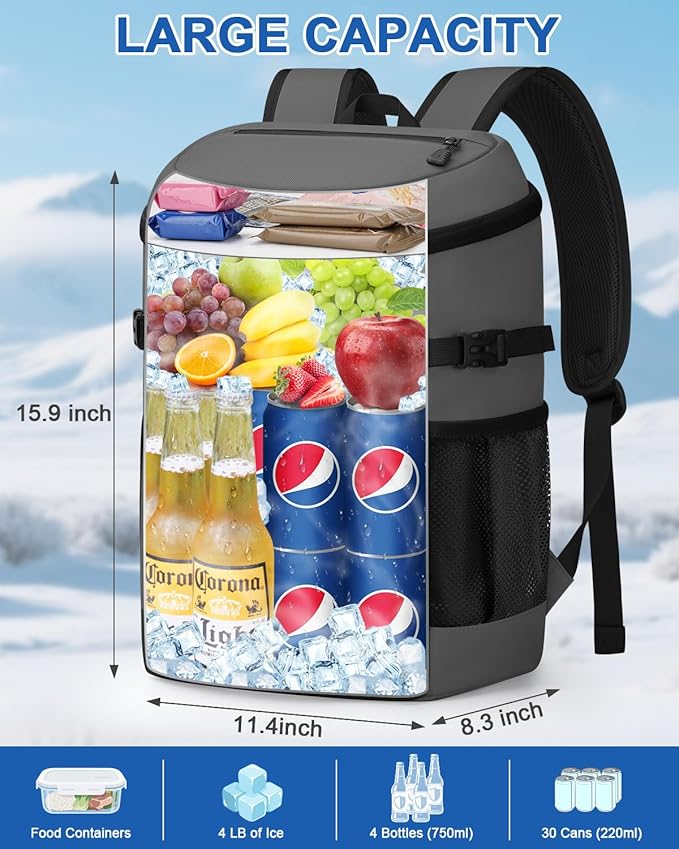 Cooler Backpack for Men Women Insulated Waterproof Backpack Cooler Leak Proof Cooler Bag Lightweight Lunch Backpack for Camping Beach Travel Picnic