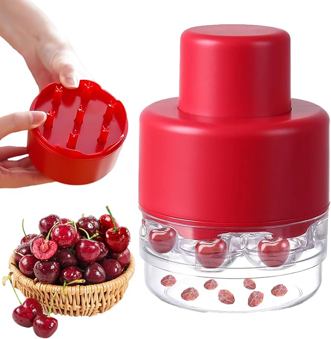 Cherry Pitter Tool, Remove 7 Stones One Time,Creative Cherry Seed Remover Fruit Seed Remover,Multi-Function Cherry Pitter Tool Pit Remover Tool for Kitchen, Cake Shop, Fruit Salad