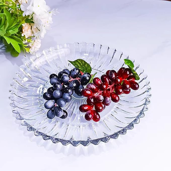 Glass Fruit Bowl or Decorative Bowl, used for Kitchen counter or living room center table decoration, Centerpiece Bowl (11.6in)