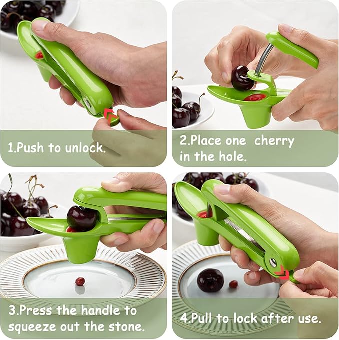 Cherry Pitter, Olive Pitting Tool Cherries Stoner Remover(Green)