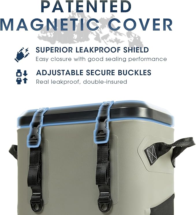 Magnetic Backpack Cooler Bag, Cold Retention Soft Coolers 30 Can Insulated Soft Sided Cooler with Waterproof Bag