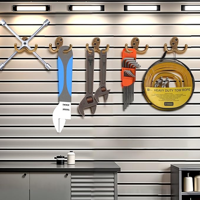 Coat Hooks -8 Pack White Double Prong Hook Wall Mounted - Great for Living Room, Bedroom, Bathroom, Closet for Coat, Bag, Towel, Hat, Key, Cup, Heavy-Duty, Easy to Install