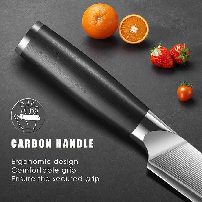 Kuwata Japanese Utility Knife, 5 inch Handcrafted VG10 Stainless Steel Paring Knife, Professional Japanese Kitchen Knives with Ergonomic Handle Grip and Gift Box