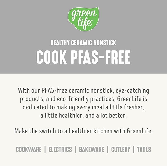 GreenLife 3.5QT Slow Cooker, Non-Toxic PFAS-Free Ceramic Nonstick Removable Interior Bowl, Programmable, Keep Warm, Stovetop & Oven Safe, Dishwasher Safe Parts, Glass Lid, White