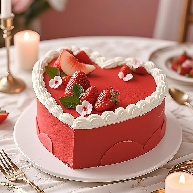 10 Inch Heart Shaped Cake Pans, 2 Pack Nonstick Large Heart Cake Molds Silicone Baking Molds for Cheesecakes, Chocolate Cakes, Brownies