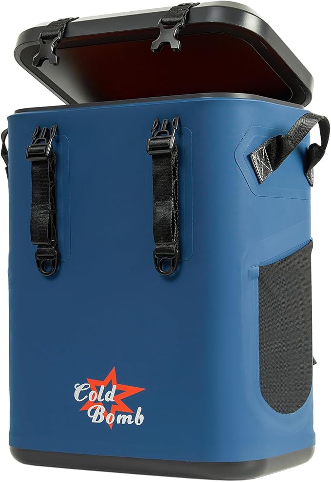 Magnetic Backpack Cooler Bag, Cold Retention Soft Coolers 30 Can Insulated Soft Sided Cooler with Waterproof Bag