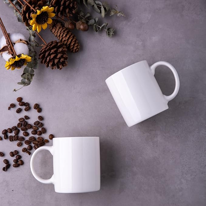 GBHOME 12 OZ Off White Coffee Mugs, Ceramic Bulk Coffee Mugs with Large Handle for Man, Woman, Light Weight Coffee Mugs Set for Latte/Cappuccino/Cocoa/Milk, Dishwasher & Microwave Safe, 36Pcs