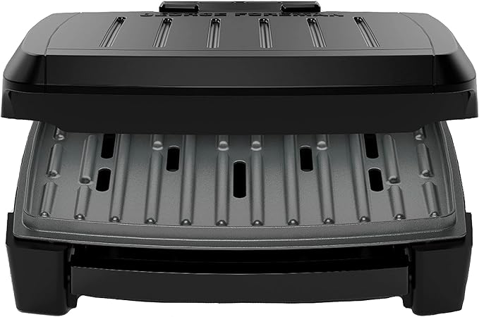 George Foreman® Fully Submersible™ Grill, NEW Dishwasher Safe, Wash the Entire Grill, Easy-to-Clean Nonstick, Black/Grey