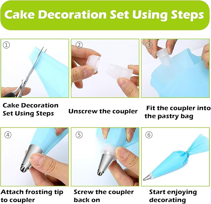 Suuker 9 Pieces Ruffle Piping Tips Set, Stainless Steel Vintage Cake Piping Tips Pleated Skirt Piping Nozzles Set, Cake Decorating Tips for Cake Cupcakes Cookies
