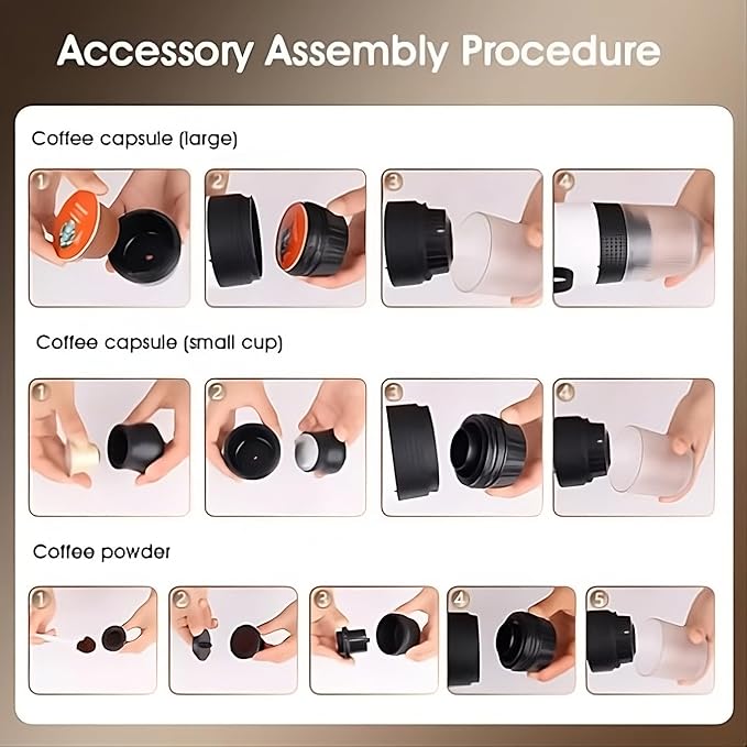 Portable Espresso Maker – Self-Heating USB-C Rechargeable Travel Coffee Maker for Car, Camping, Office, portable coffee maker - portable coffee machine With Ground Coffee & NS Capsule (Green)