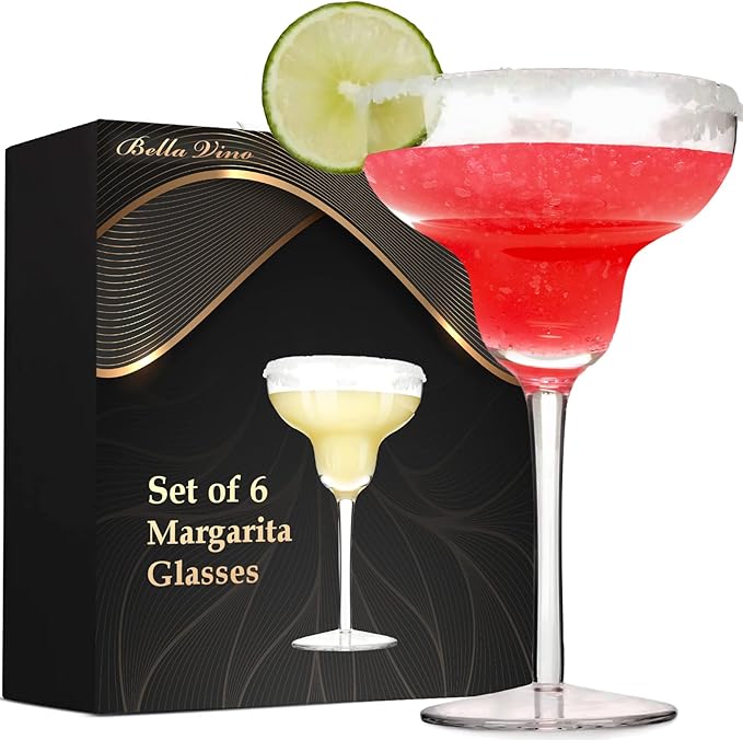 Set of 6 Margarita Glasses Martini Glasses, Whiskey, Gin, Tequila, Tall Cosmopolitan Glasses Bar Drinking Glasses Goblet Gift Set