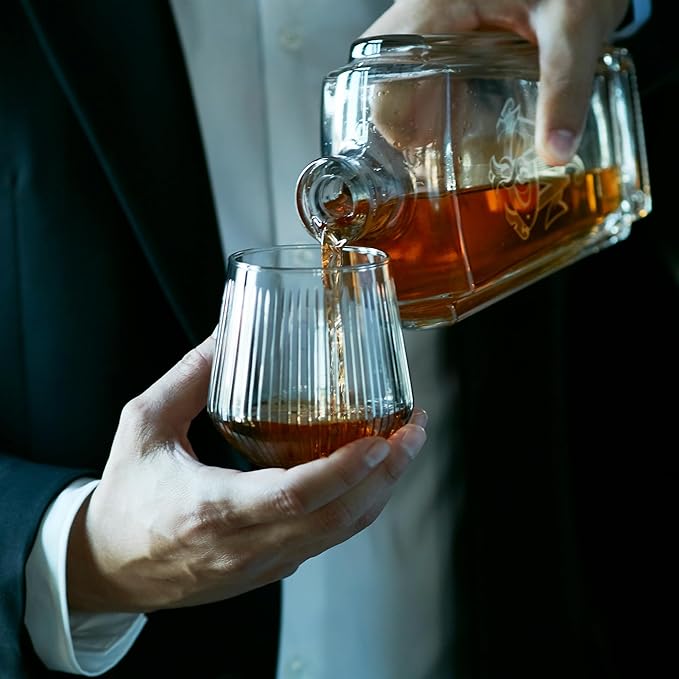 Rituals Whiskey Glasses Set of 2 Old Fashioned Tumblers, Bar Glasses 10 Oz Rocks Barware For Drinking Scotch Whisky, Cocktail Rum, Cognac, Bourbon, Unique Housewarming Gifts