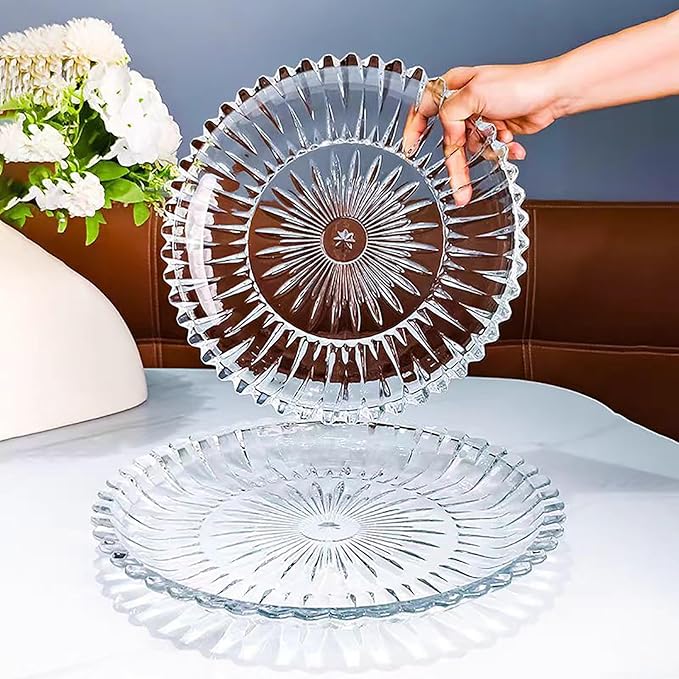 Glass Fruit Bowl or Decorative Bowl, used for Kitchen counter or living room center table decoration, Centerpiece Bowl (11.6in)