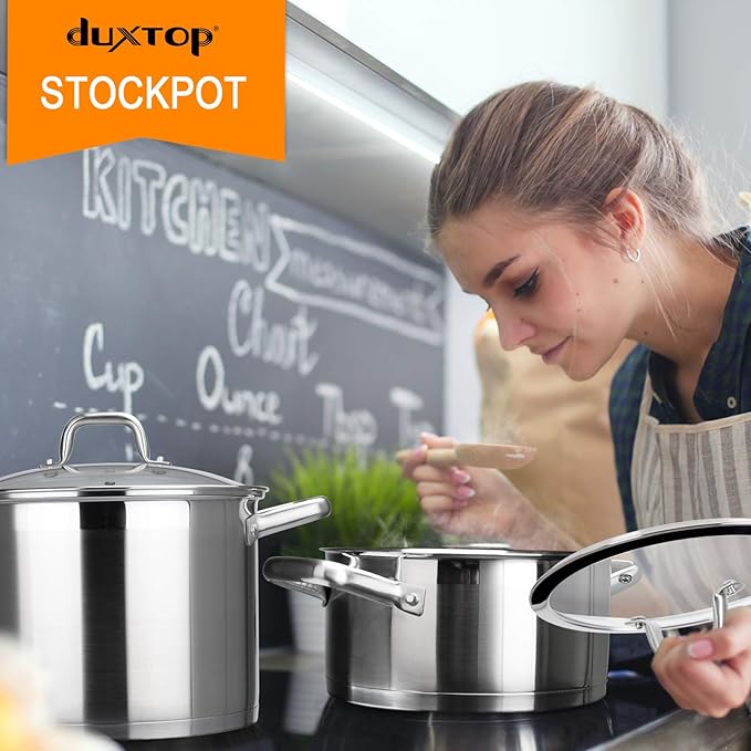 Duxtop Professional Stainless Steel Cookware Induction Ready Impact-bonded Technology (4.2Qt Stockpot)