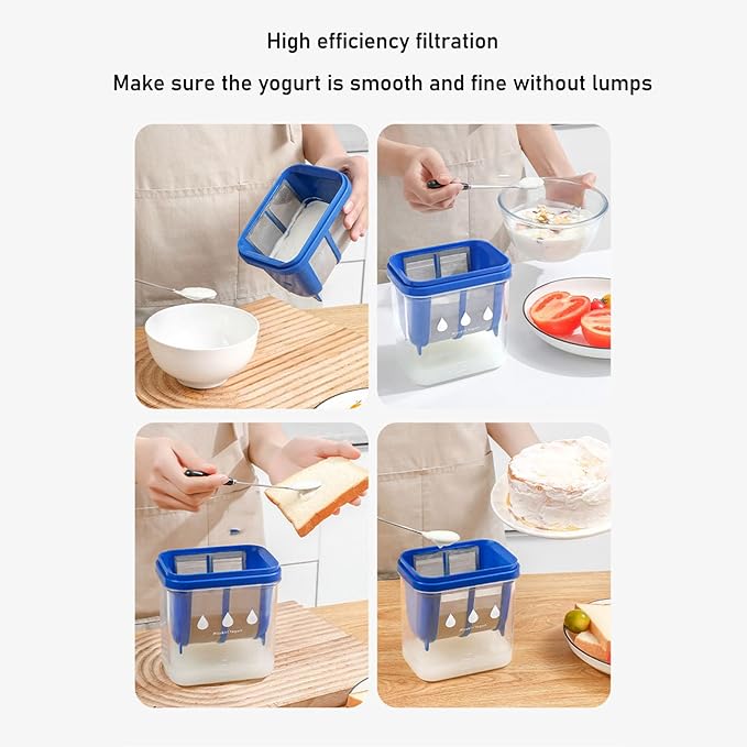 ZJchao Greek Yogurt Strainer, 0.05 Gallon/200ml Stainless Steel Non Stick Yogurt Filter for Thick Greek Yogurt, Soybean Milk, Berries, Soup, Fruit Juice, Coffee