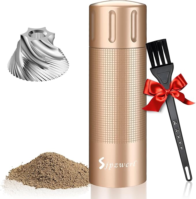 USB Rechargeable Salt and Pepper Grinder Set Electric Pepper Grinders Automatic Pepper Mills Salt Shaker Adjustable Coarseness Large Capacity One Hand Operation (GOLD)