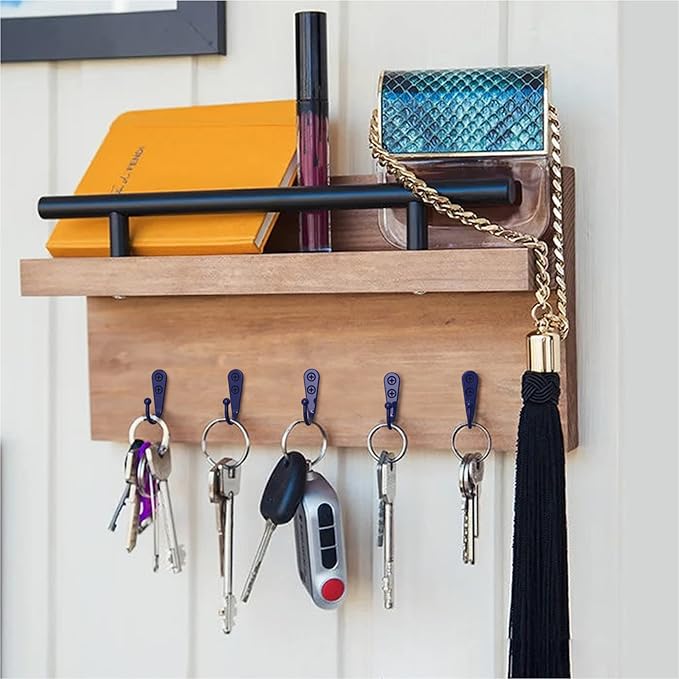 15-Pack Coat Hooks with 30 Screws | Heavy Duty Wall Mounted for Robe, Backpack & Keys | Entryway, Bathroom, Bedroom Hanging Hardware (Purple)