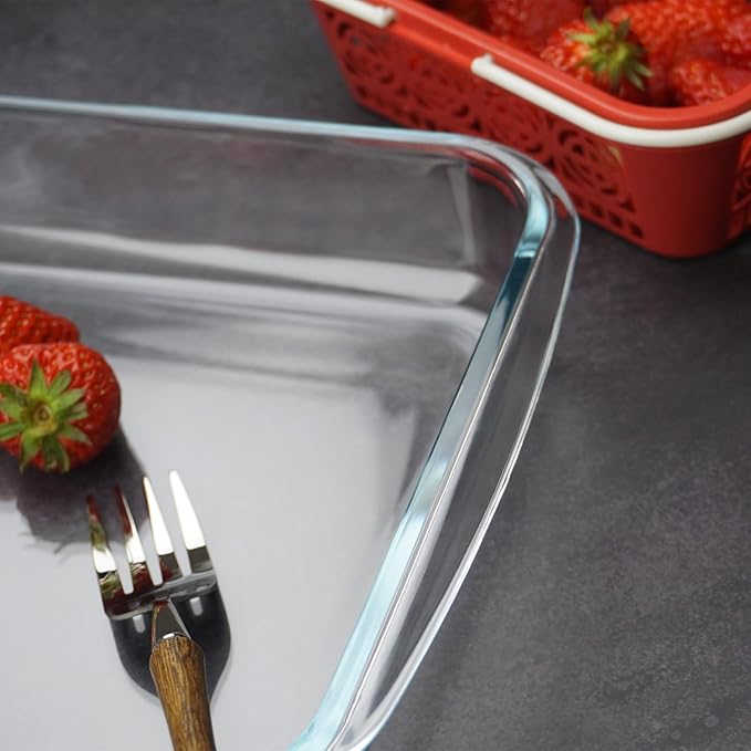 8×8in Square Glass Baking Dish, 1.6QT Glass Baking Pan, Baking Dishes for Oven