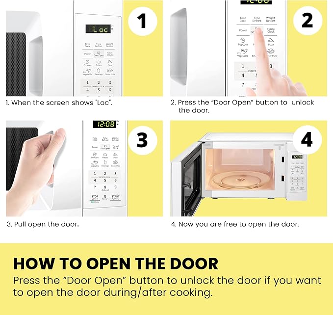 COMFEE' EM720CPL-PM Countertop Microwave Oven with Sound On/Off, ECO Mode and Easy One-Touch Buttons, 0.7 Cu Ft/700W, Pearl White