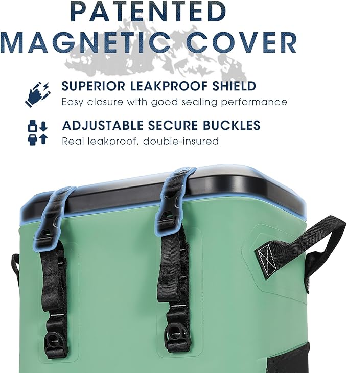 Magnetic Backpack Cooler Bag, Cold Retention Soft Coolers 30 Can Insulated Soft Sided Cooler with Waterproof Bag