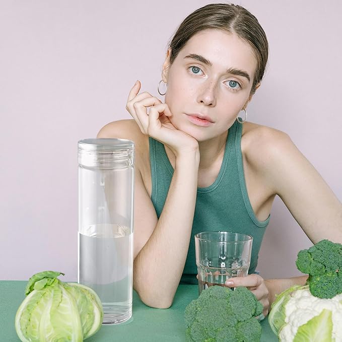 12oz Glass Bottles with Lids,Glass Bottles with lids,glass water bottles.Suitable for beverage storage, juicing, drinking water, tea, leak-proof, reusable, borosilicate 6pack