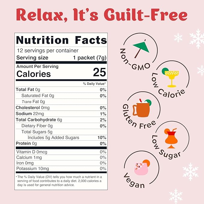 Craftmix Holiday Variety Pack, Makes 12 Drinks, Skinny Cocktail Mixers, Mocktails Non-Alcoholic Drinks - Made With Real Fruit - Vegan Low-Carb, Low-Sugar, Non-GMO, Dairy Free, Gluten Free, Easy to Mix