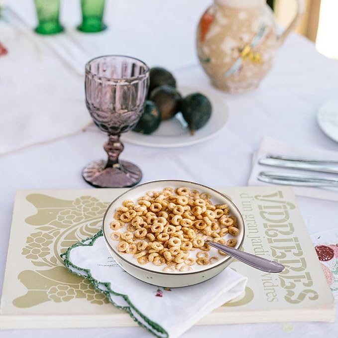 Esfour Premium Porcelain Bowl Collection | Durable, Microwave & Dishwasher Safe | Ideal for Cereal, Pasta, Salad & Desserts (Classic Assorted Color, Cereal Bowl 4pcs)