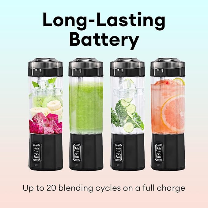 Portable Blender for Smoothies, 24oz Mini Blender for Shakes and Smoothies W/Pulse Blend and Protection Design for Home, Personal for Home, Travel