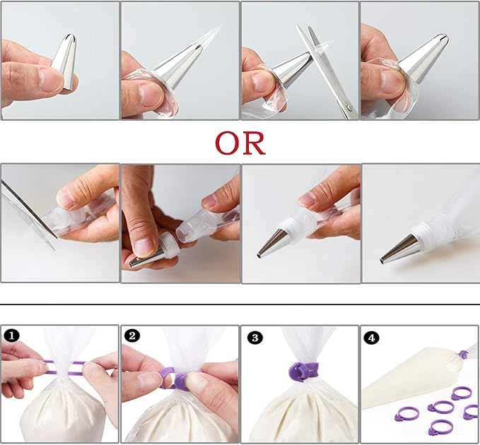 Piping Bags and Tips Set, 100PCS 12 Inch Disposable Pastry Bags with Tips Cupcake Frosting Piping Kit Cookie Decorating Supplies, Royal Icing Bags and Tips Set for Cake Decorating Baking Tools