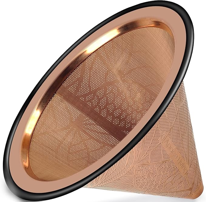 Compatible with Chemex, Hario V60 Pour Over Coffee Filter - Wide Metal Base Reusable Stainless Steel Coffee Dripper - Paperless Coffee Filter for Sustainable Brewing