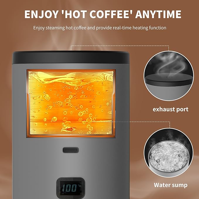 Portable Coffee Maker Espresso Machine for Travel Nano Car Coffee Maker Compatible with Ground Coffee & Capsule for RV, Hiking Camping Office, Travel Espresso Maker Electric Gray