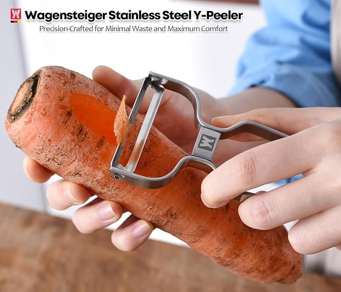 100% SUS304 Stainless Steel Potato Peeler, Vegetable Fruit Peeler, Durable Non-Slip Ergonomic Grips, Minimalist Y-Shaped Design, Rust-Proof, Dual-Edged Blades