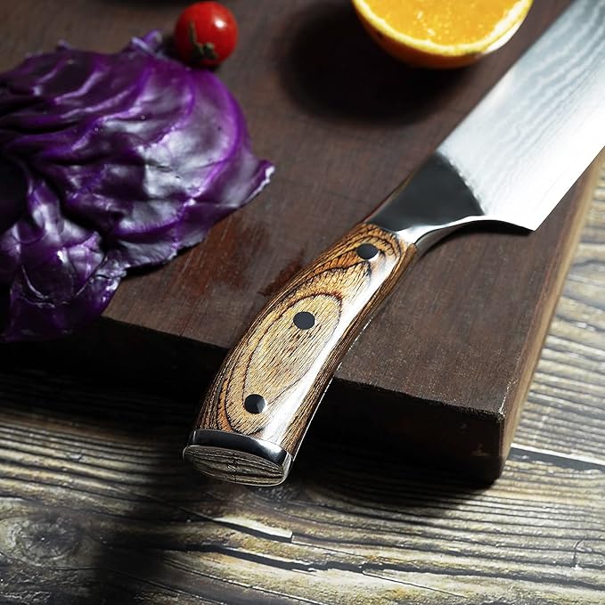 Latim's Professional Santoku Chef Knife 7 inch,Damascus Kitchen Knives Made of Japanese VG-10 Stainless Steel with Unique Pattern,Ultra Sharp Blade and Ergonomic Handle