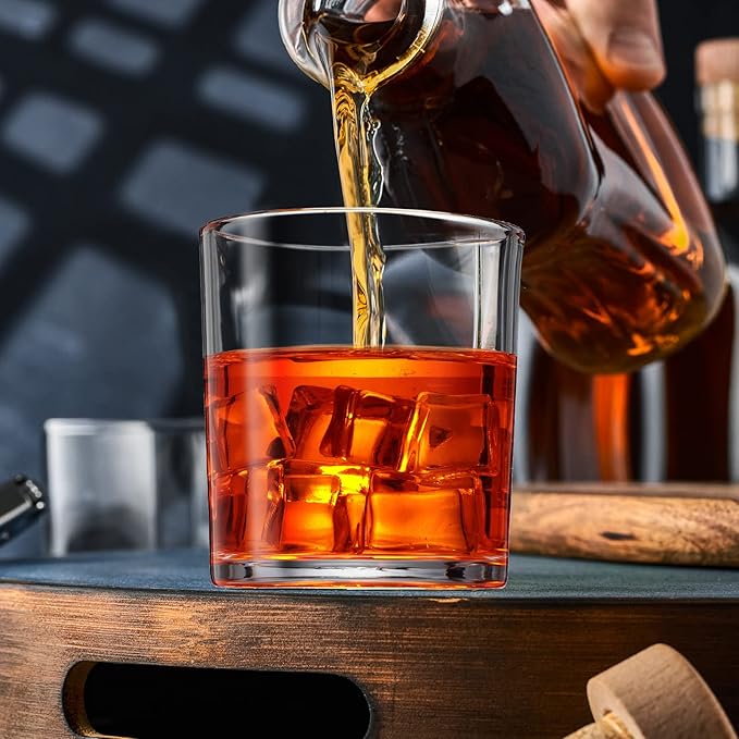 12 Pieces Old Fashioned Whiskey Glasses 10 oz Bourbon Cocktail Rocks Glasses for Whiskey Bourbon Liquor and Cocktail Drinks Gift for Men Home Bar(Classic)