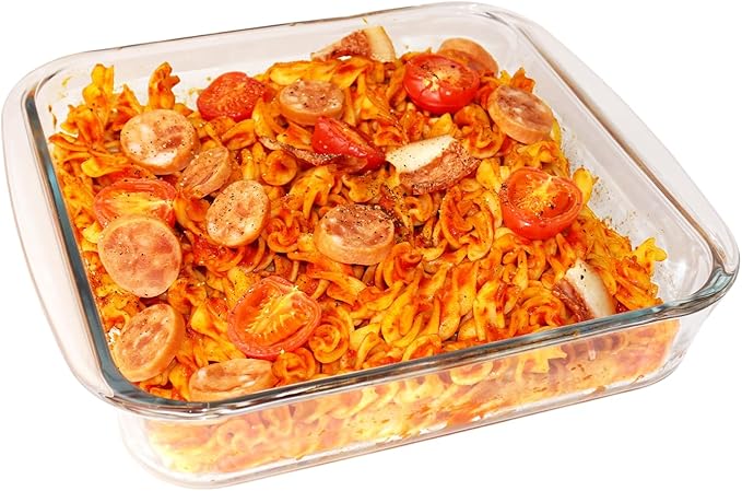 8×8in Square Glass Baking Dish, 1.6QT Glass Baking Pan, Baking Dishes for Oven