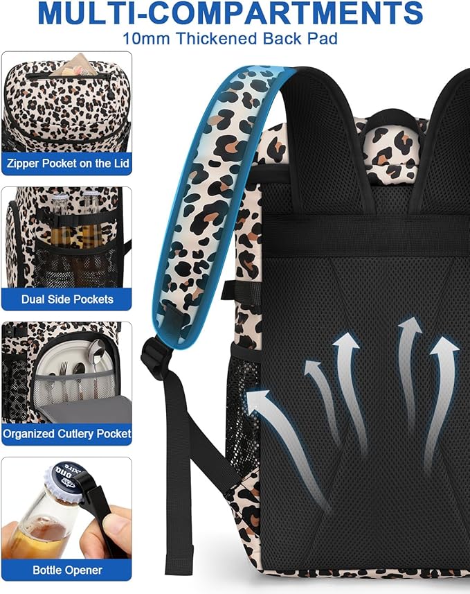 Cooler Backpack for Men Women Insulated Waterproof Backpack Cooler Leak Proof Cooler Bag Lightweight Lunch Backpack for Camping Beach Travel Picnic