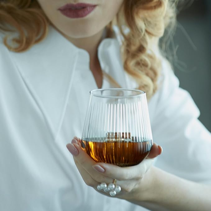 Rituals Whiskey Glasses Set of 2 Old Fashioned Tumblers, Bar Glasses 10 Oz Rocks Barware For Drinking Scotch Whisky, Cocktail Rum, Cognac, Bourbon, Unique Housewarming Gifts