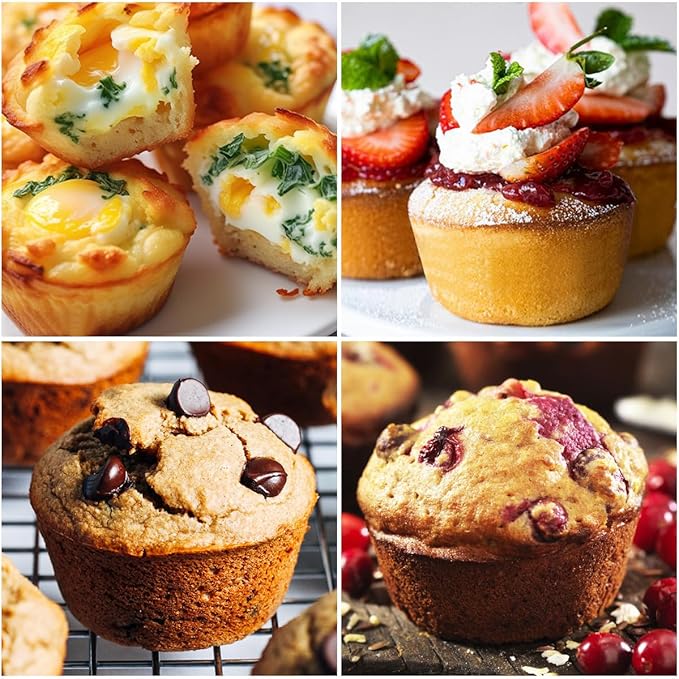 Jumbo Muffin Pan, Metal Reinforced Frame 3.5 Inch Large Silicone Cupcake Pan 6 Cups Large Muffin Pan with Handle Nonstick Jumbo Muffin Tin for Baking Giant Homemade Muffins, Frittatas 1 Pack