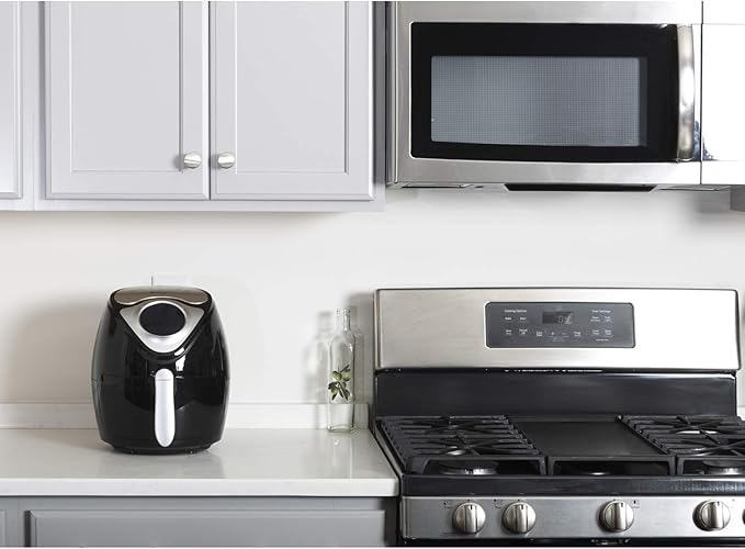 Deco Chef XL 3.7 QT Digital Air Fryer Cooker with 7 Smart Programs, LED Touch Screen, Oil-Less Non-Stick Coated Basket, Timer Counter Top, Healthy Kitchen Safe Frying Station with Cook Book