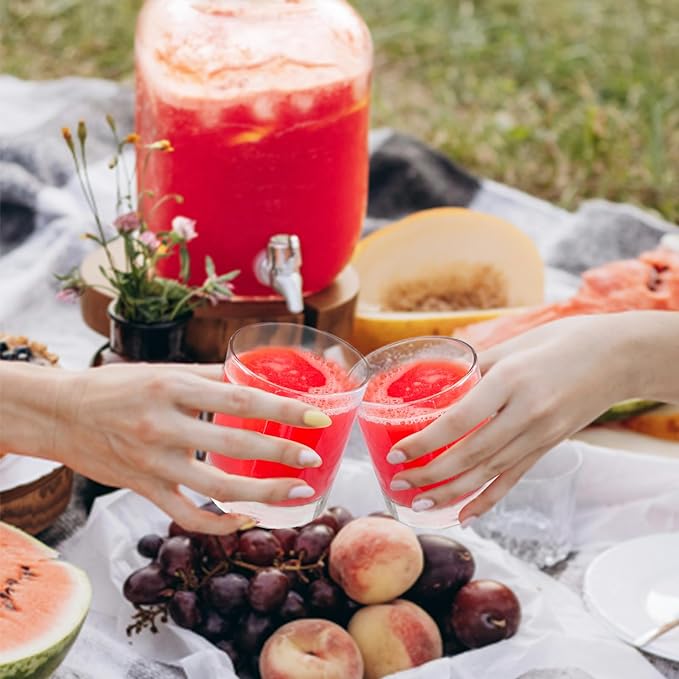 12 Oz Plastic Whiskey Glasses Set of 6 – Unbreakable Old Fashioned Cocktail Cups, Clear Reusable Plastic Drinking Glasses, Outdoor Glassware, Dishwasher Safe & BPA-Free