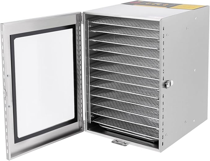 Commercial Food Dehydrator Machine, 1000W Electric Dehydrator Machine with 12 Trays, Stainless Steel Dehydrater Biltong Maker for Herbs, Veggies, Fruits, Meat, Yogurt & Dog Treats